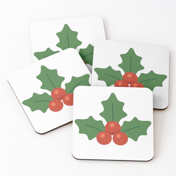 Item preview, Kawaii Holly Berry Icon – Cute Minimal Christmas Leaves & Berries Illustration for Stickers, Cards & Holiday Decor designed and sold by CosmoPixelArts.