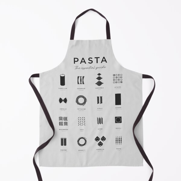 Item preview, Black & White Pasta Shapes Infographic – Minimalist Kitchen Wall Art designed and sold by SimplyJasper.