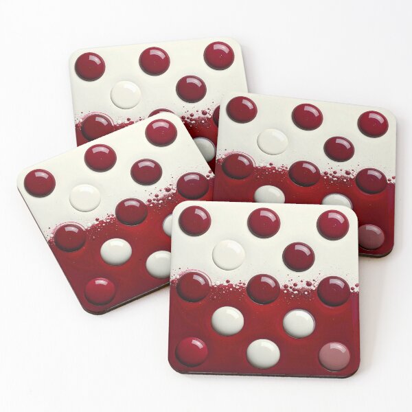 Item preview, Retro Resin Polka Split: Cherry Red and Cream Enamel designed and sold by SimpleMint.