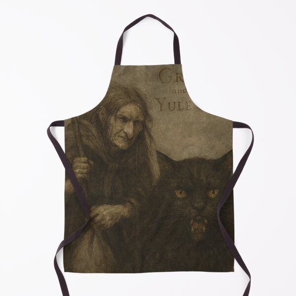 Item preview, Grýla and Yule Cat | Dark Icelandic Folklore Digital Painting (Christmas Monochrome Edition) designed and sold by AIfolklore.