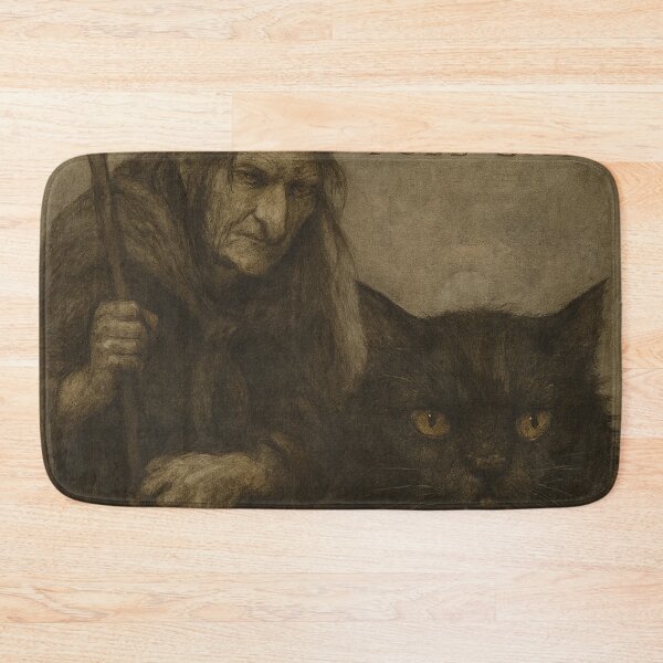 Item preview, Grýla and Yule Cat | Dark Icelandic Folklore Digital Painting (Christmas Monochrome Edition) designed and sold by AIfolklore.