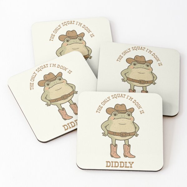 Item preview, The Only Squat I'm Doin' Is Diddly - Funny Cowboy Western Frog designed and sold by msmeylin.
