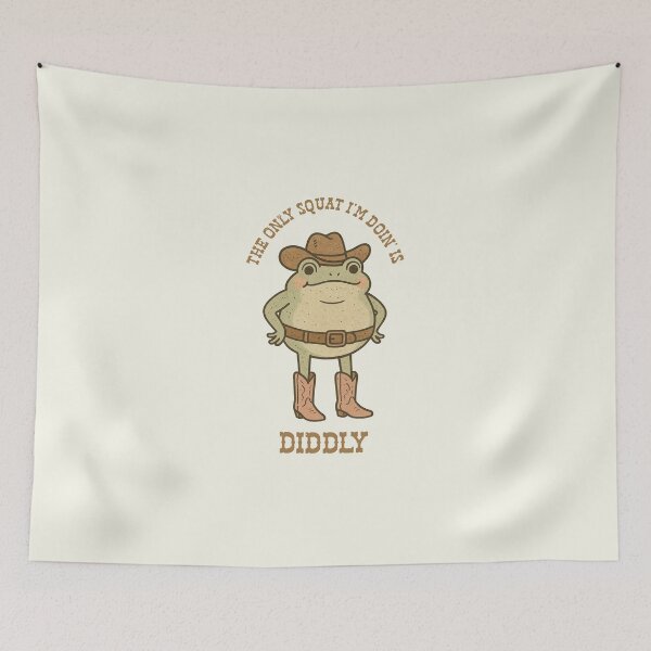 Item preview, The Only Squat I'm Doin' Is Diddly - Funny Cowboy Western Frog designed and sold by msmeylin.