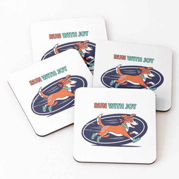 Item preview, Run With Joy Cartoon Dog Running Graphic | Happy Runner Pet Owner Gift designed and sold by Design_Your_Day.