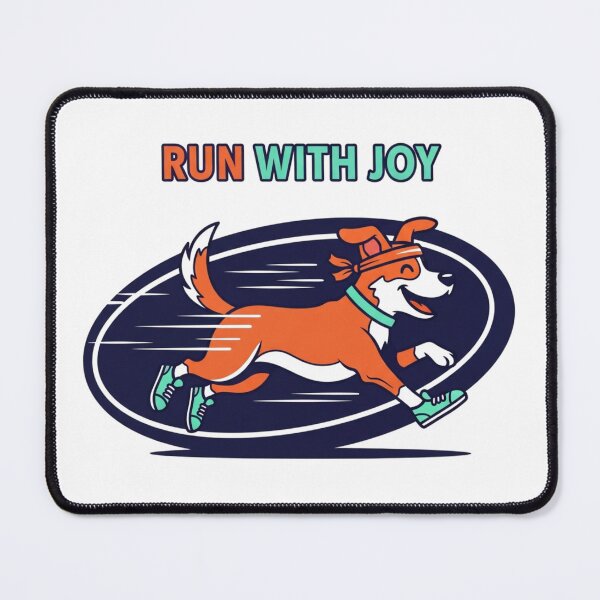 Item preview, Run With Joy Cartoon Dog Running Graphic | Happy Runner Pet Owner Gift designed and sold by Design_Your_Day.