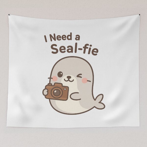 Item preview, I Need a Seal-fie – Cute Kawaii Seal Design designed and sold by The-Dreamy-Zoo.