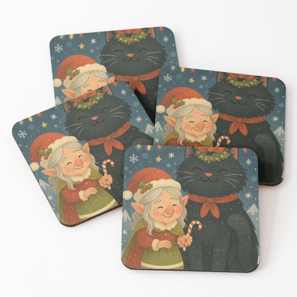Item preview, Grýla and Yule Cat | Vector Style Icelandic Folklore Digital Illustration (Christmas Cutesy Edition) designed and sold by AIfolklore.