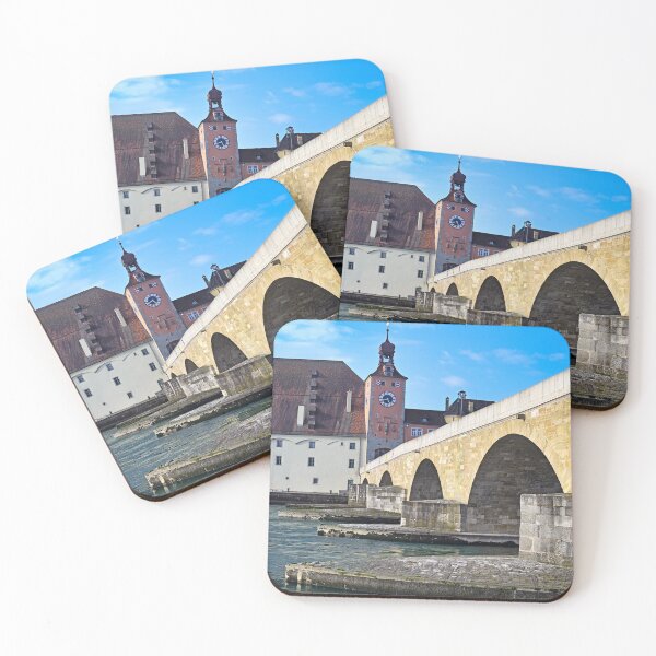 Item preview, Stone Bridge and old city gate with Bridge Tower in old town of Regensburg  designed and sold by goceris.