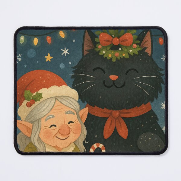 Item preview, Grýla and Yule Cat | Vector Style Icelandic Folklore Digital Illustration (Christmas Cutesy Edition) designed and sold by AIfolklore.