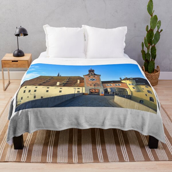 Item preview, Stone Bridge and old city gate with Bridge Tower in old town of Regensburg city designed and sold by goceris.