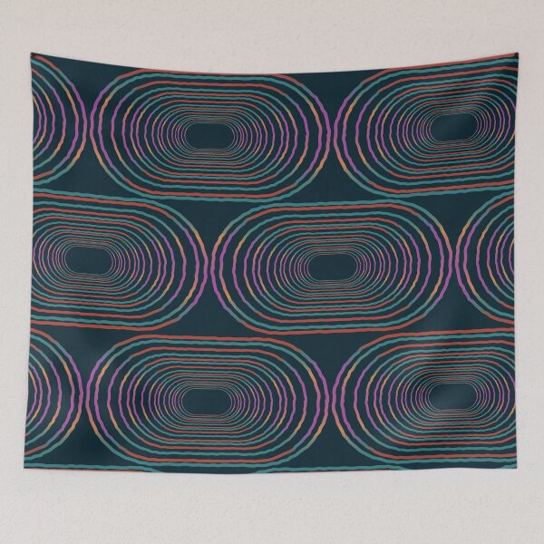 Item preview, Retro Ovals on Navy designed and sold by AmeyCamp.