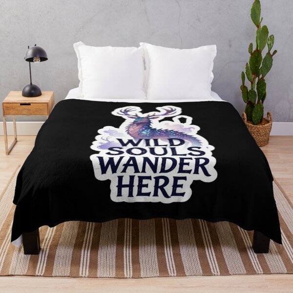 Item preview, Wild Souls Wander Here – Mystical Galaxy Deer Dragon Hybrid Art designed and sold by FluffinCool.