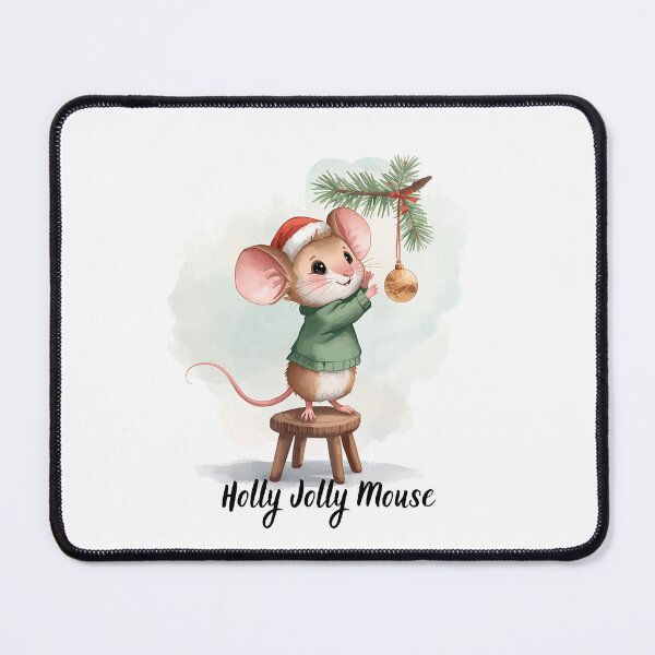 Item preview, Holly Jolly Christmas Mouse – Ornament Hanging Watercolor Illustration Illustration designed and sold by MiszungART.