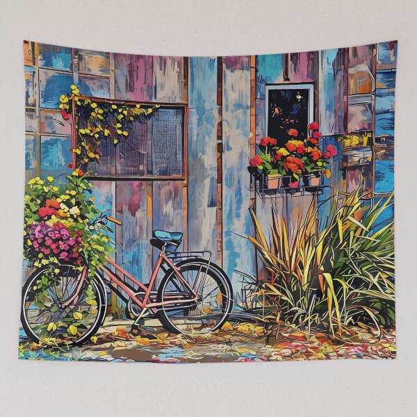 Item preview, Old House and Bicycle designed and sold by tomorrowsart.