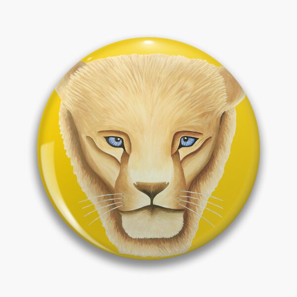 Item preview, Lion head portrait design yellow mustard background big cat unique gift present designed and sold by Arniesart85.