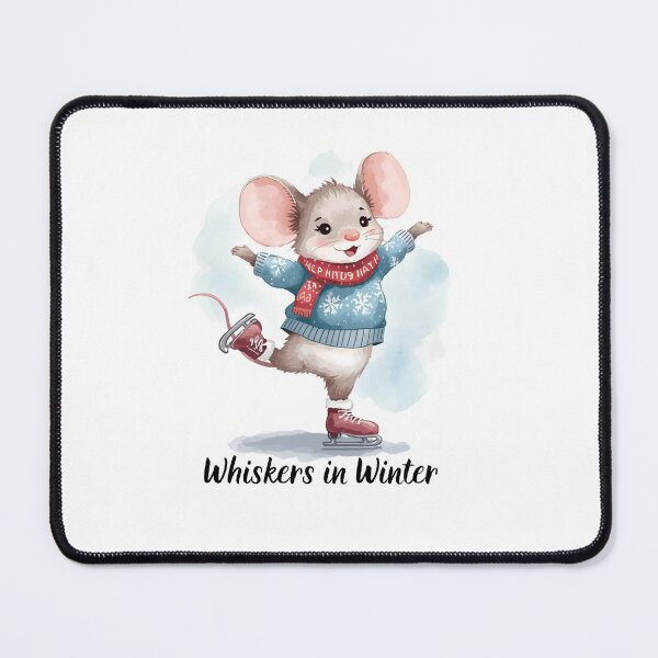 Item preview, Ice Skating Christmas Mouse – Cute Winter Watercolor Illustration designed and sold by MiszungART.