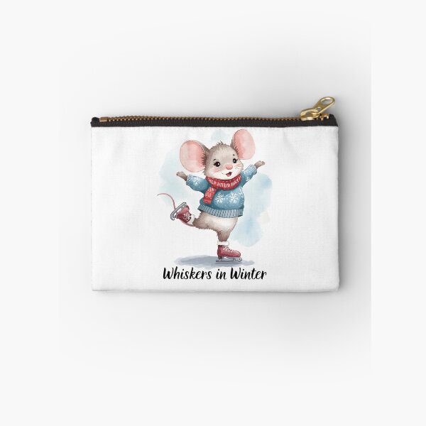 Item preview, Ice Skating Christmas Mouse – Cute Winter Watercolor Illustration designed and sold by MiszungART.