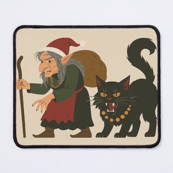 Item preview, Grýla and Yule Cat | Vector Style Icelandic Folklore Digital Illustration (Christmas Cutesy Edition) designed and sold by AIfolklore.