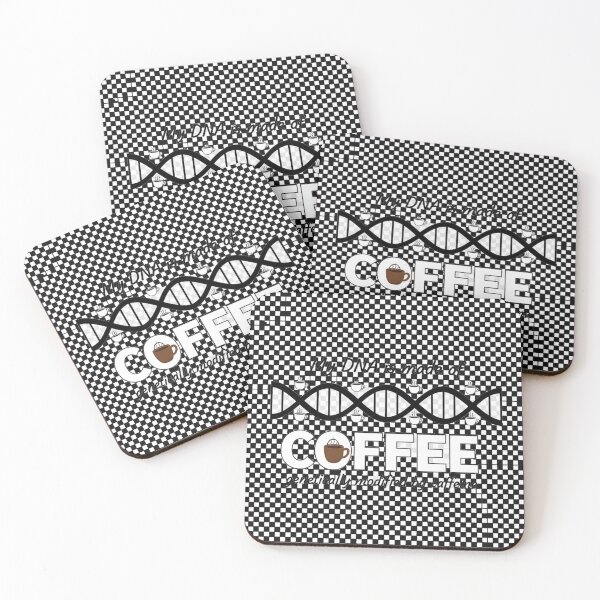 Item preview, My DNA Is Made of Coffee T-Shirt | Funny Caffeine Molecule Sticker | Witty Science Geek Gift | Horizontal Coffee Lover Design designed and sold by WittyHolidayPrints – Retro Meme Tees.