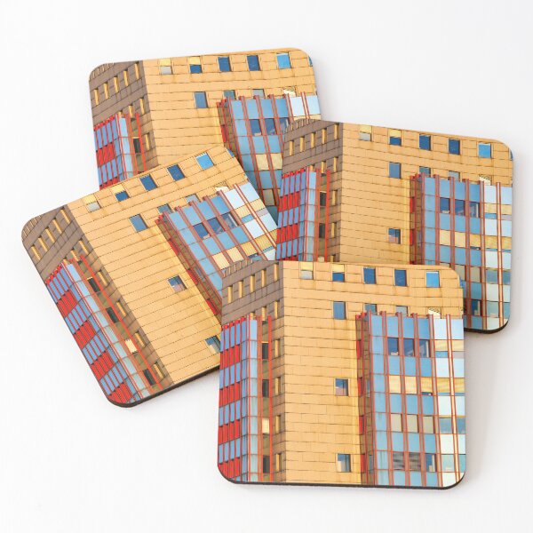 Item preview, Colorful modern building facade, architecture background in Vienna, Austria designed and sold by goceris.
