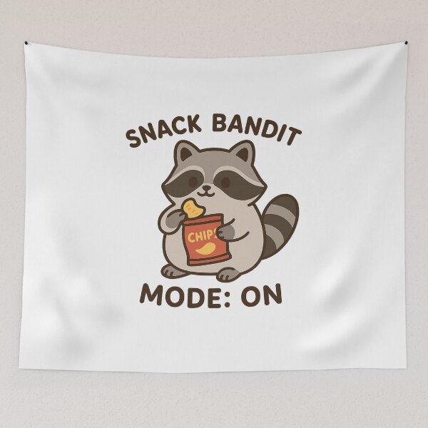 Item preview, Snack Bandit Mode: ON – Cute Kawaii Raccoon designed and sold by The-Dreamy-Zoo.