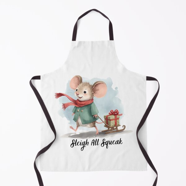 Item preview, Christmas Mouse Pulling Sled – Cute Winter Watercolor Illustration designed and sold by MiszungART.