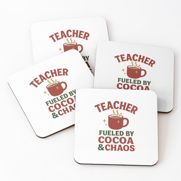 Item preview, Teacher - Fueled by Cocoa & Chaos | Retro Christmas Teacher Design designed and sold by Work Life Tees.