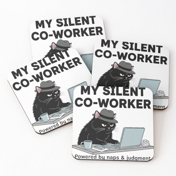 Item preview, Silent Co-Worker Cat Humor designed and sold by ifdogscouldclap....