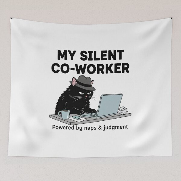 Item preview, Silent Co-Worker Cat Humor designed and sold by ifdogscouldclap....