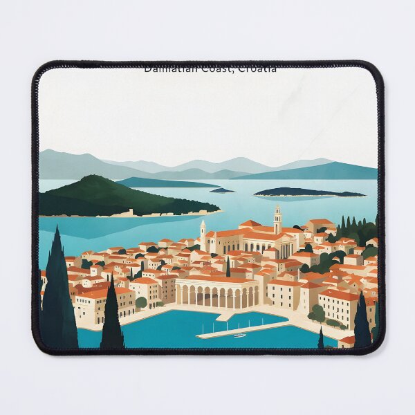 Item preview, Ai image of Split Riva Promenade Window View - Diocletian’s Palace Premium Travel Poster Art Print designed and sold by TrendSh0p.