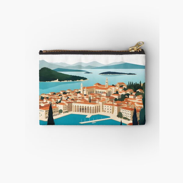 Item preview, Ai image of Split Riva Promenade Window View - Diocletian’s Palace Premium Travel Poster Art Print designed and sold by TrendSh0p.