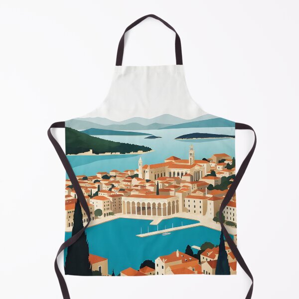 Item preview, Ai image of Split Riva Promenade Window View - Diocletian’s Palace Premium Travel Poster Art Print designed and sold by TrendSh0p.