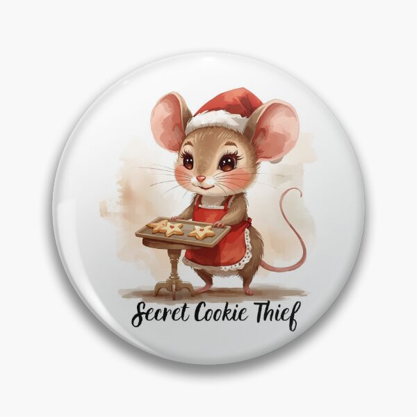 Item preview, Christmas Cookie Thief Mouse – Cute Holiday Baking Illustration designed and sold by MiszungART.