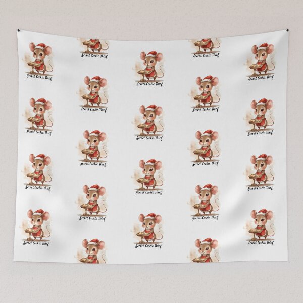 Item preview, Christmas Cookie Thief Mouse – Cute Holiday Baking Illustration designed and sold by MiszungART.
