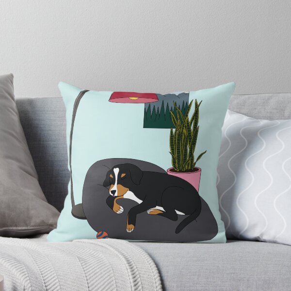 Item preview, Dog Sleeping on Beanbag Chair designed and sold by KnotsAndJotsArt.