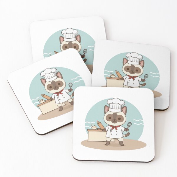 Item preview, Chef Siamese Cat Cooking | Cute Culinary Kitchen Kitty Art designed and sold by CutePetss.