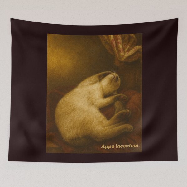 Item preview, Renaissance-Style Sleeping Cat Artwork – Appa iacentem designed and sold by doktordanTemiz.