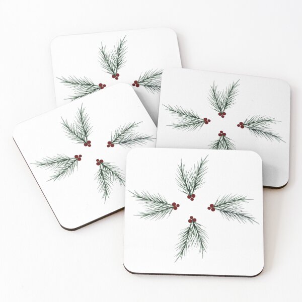 Item preview, Christmas Leaves Flower, Holly Berries, Red Green White Cherry designed and sold by Art Shimmers.