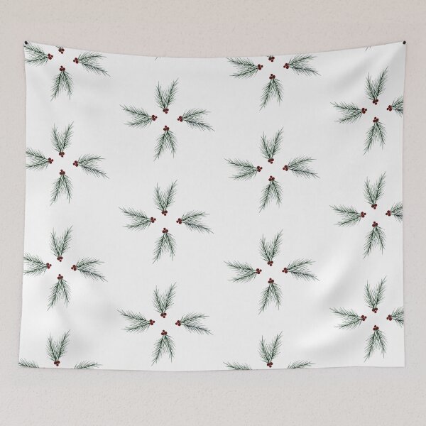 Item preview, Christmas Leaves Flower, Holly Berries, Red Green White Cherry designed and sold by Art Shimmers.
