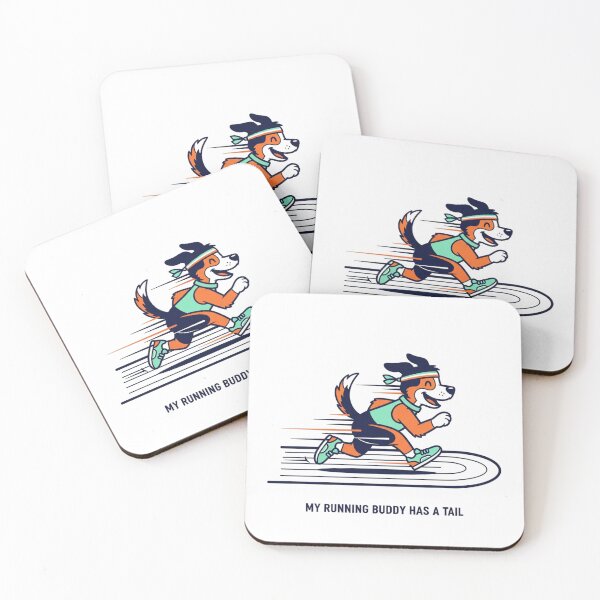 Item preview, My Running Buddy Has A Tail - Cute Cartoon Dog Running Athlete Design designed and sold by Design_Your_Day.