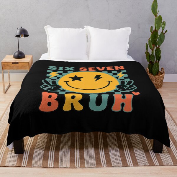 Item preview, Six Seven Bruh Funny Smiley Meme | Retro Checkered Aesthetic Tee designed and sold by sssweetness.