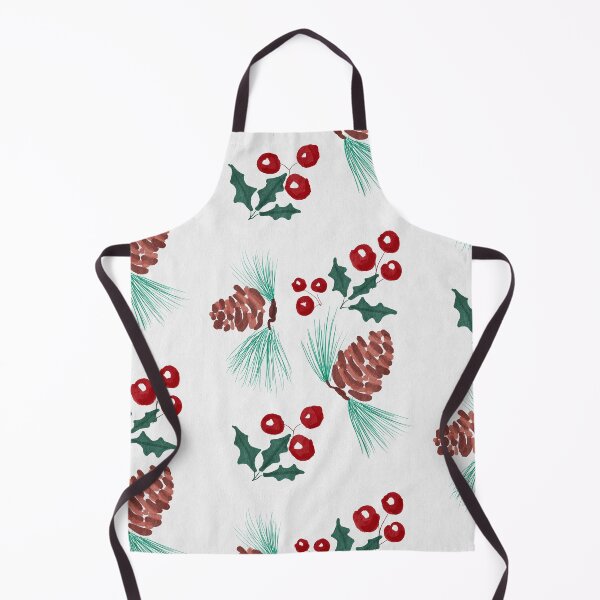 Item preview, Watercolor Pinecones and Holly Berries designed and sold by HydrangeaDelMar.
