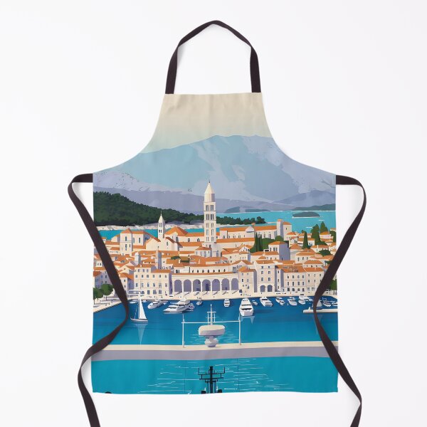 Item preview, Ai image of Split Riva Promenade Window View - Diocletian’s Palace Premium Travel Poster Art Print designed and sold by TrendSh0p.
