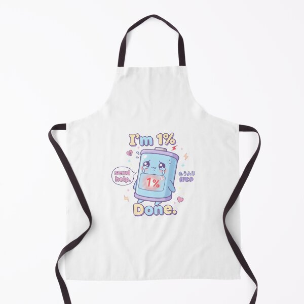 Item preview, I’m 1% Done – Kawaii Low Battery Cute Exhausted Character Design designed and sold by Snackwear Apparel.