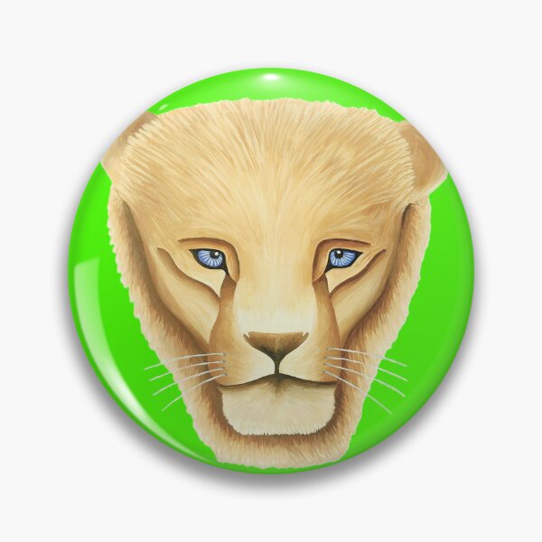 Item preview, Lion head portrait design lime green background big cat unique gift present designed and sold by Arniesart85.