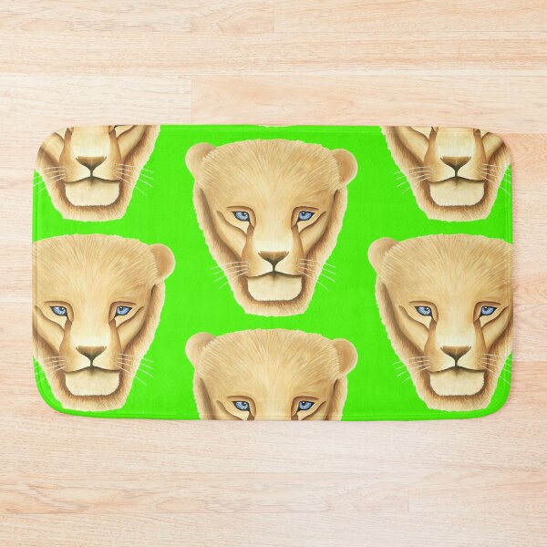 Item preview, Lion head portrait design lime green background big cat unique gift present designed and sold by Arniesart85.