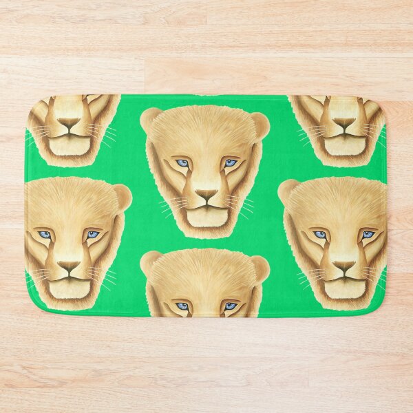 Item preview, Lion head portrait design green background big cat unique gift present artwork designed and sold by Arniesart85.