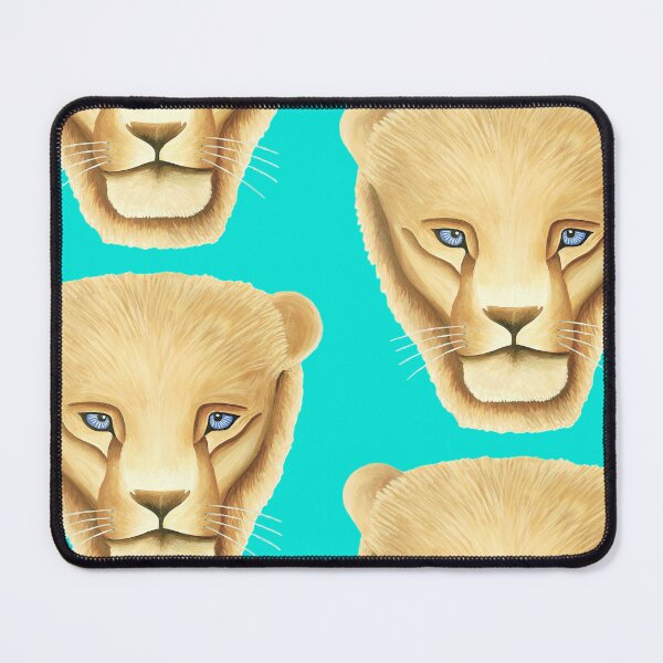 Item preview, Lion head portrait design teal background big cat unique gift present artwork designed and sold by Arniesart85.