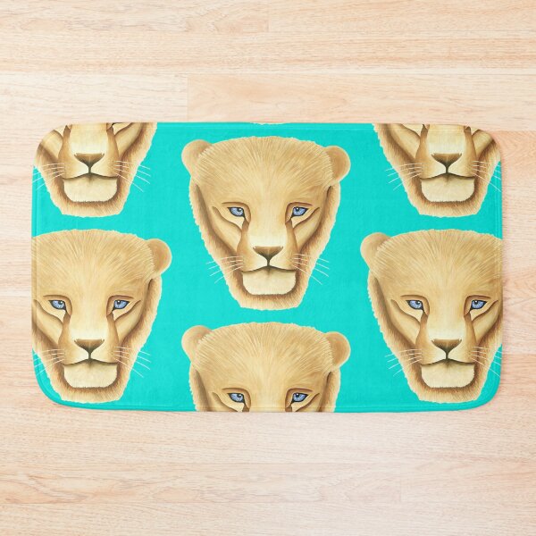 Item preview, Lion head portrait design teal background big cat unique gift present artwork designed and sold by Arniesart85.