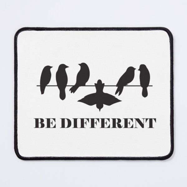 Item preview, Be Different: Silhouette Of Birds On A Line With A Central Bird Beneath A Bold Motto designed and sold by Bure-NS.